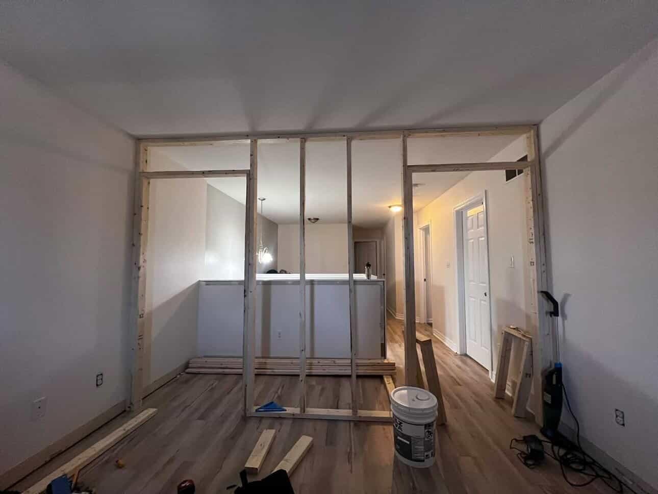 Structural framing for room division